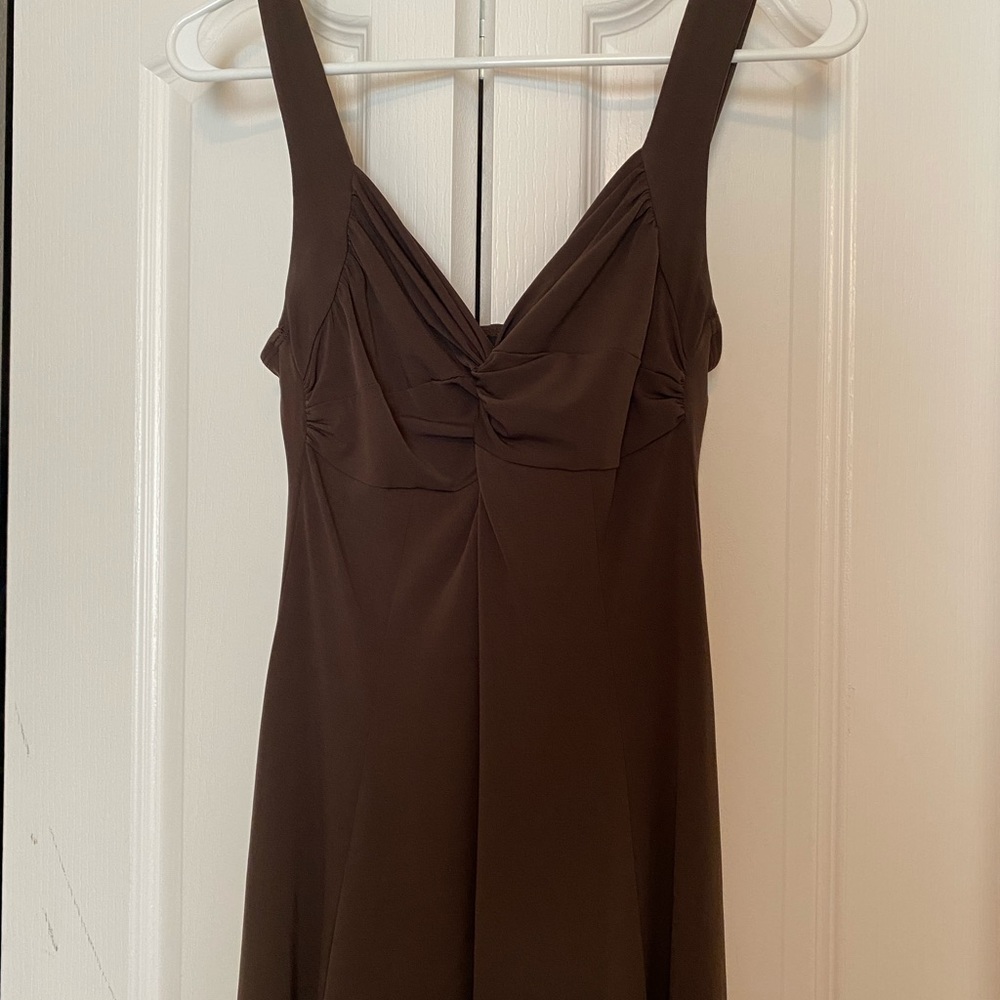 Chocolate brown fitted party dress